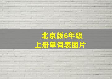 北京版6年级上册单词表图片