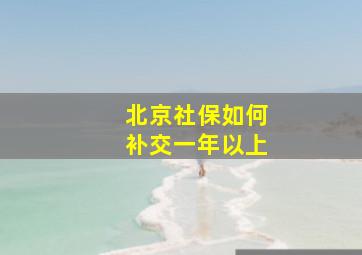 北京社保如何补交一年以上