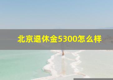 北京退休金5300怎么样