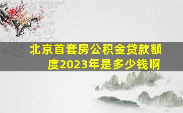 北京首套房公积金贷款额度2023年是多少钱啊