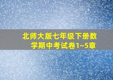 北师大版七年级下册数学期中考试卷1~5章