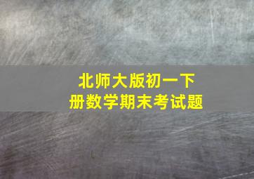 北师大版初一下册数学期末考试题