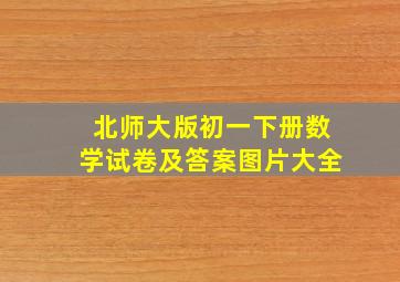 北师大版初一下册数学试卷及答案图片大全