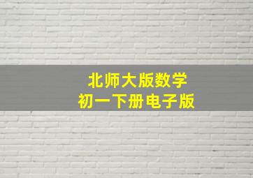 北师大版数学初一下册电子版