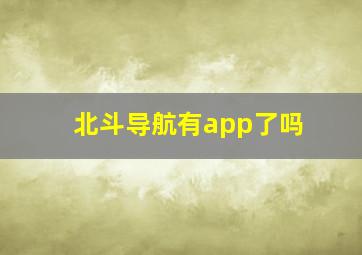 北斗导航有app了吗