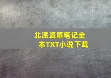 北派盗墓笔记全本TXT小说下载