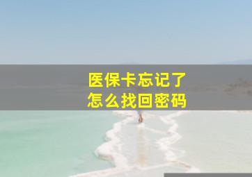 医保卡忘记了怎么找回密码