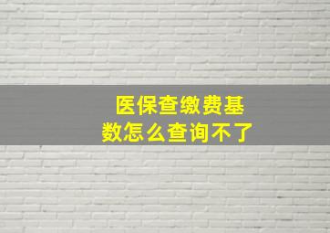 医保查缴费基数怎么查询不了