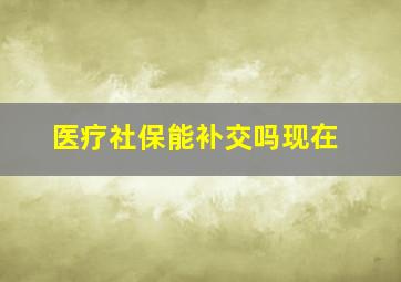 医疗社保能补交吗现在