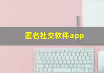 匿名社交软件app