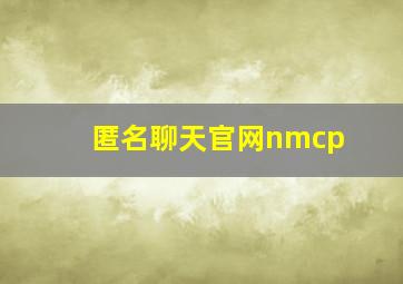 匿名聊天官网nmcp