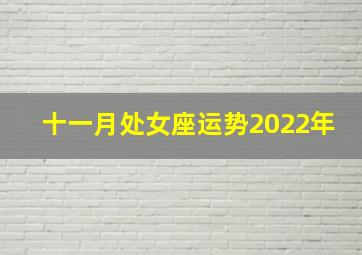 十一月处女座运势2022年