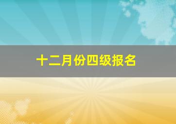 十二月份四级报名