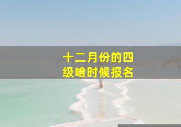 十二月份的四级啥时候报名