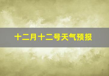 十二月十二号天气预报