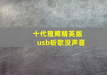 十代雅阁精英版usb听歌没声音