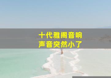 十代雅阁音响声音突然小了