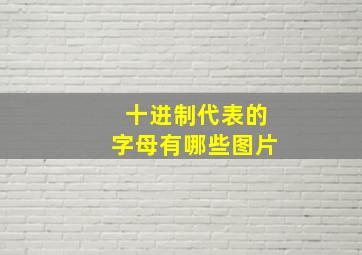 十进制代表的字母有哪些图片