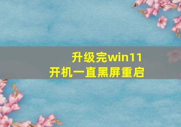 升级完win11开机一直黑屏重启