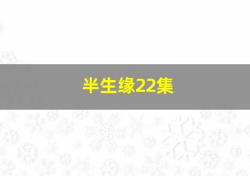 半生缘22集