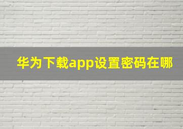 华为下载app设置密码在哪