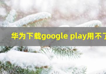 华为下载google play用不了