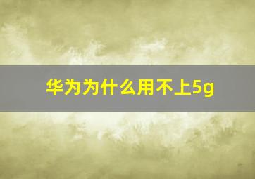 华为为什么用不上5g