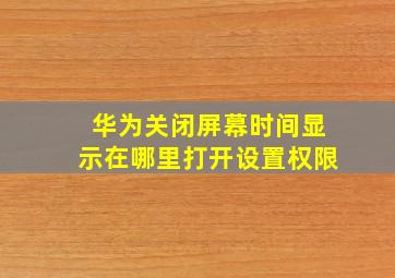 华为关闭屏幕时间显示在哪里打开设置权限