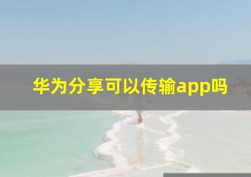 华为分享可以传输app吗