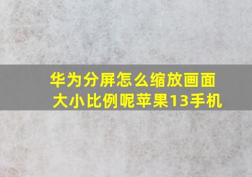 华为分屏怎么缩放画面大小比例呢苹果13手机