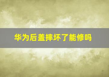 华为后盖摔坏了能修吗