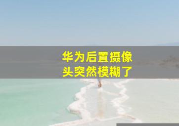 华为后置摄像头突然模糊了