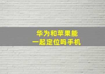 华为和苹果能一起定位吗手机