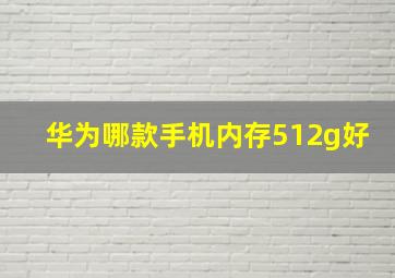 华为哪款手机内存512g好