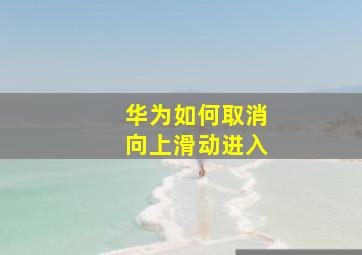 华为如何取消向上滑动进入