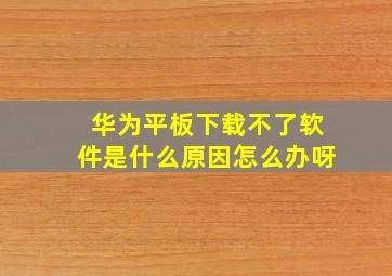 华为平板下载不了软件是什么原因怎么办呀