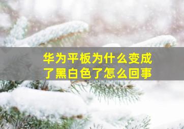 华为平板为什么变成了黑白色了怎么回事