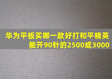 华为平板买哪一款好打和平精英能开90针的2500或3000