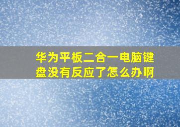 华为平板二合一电脑键盘没有反应了怎么办啊