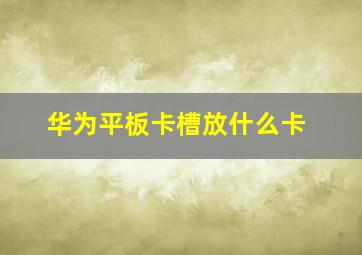 华为平板卡槽放什么卡