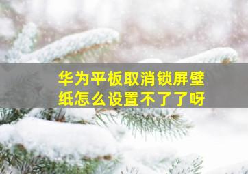 华为平板取消锁屏壁纸怎么设置不了了呀