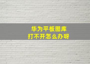 华为平板图库打不开怎么办呀