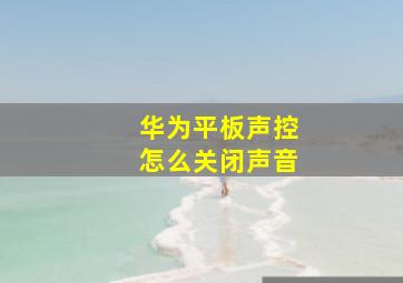 华为平板声控怎么关闭声音