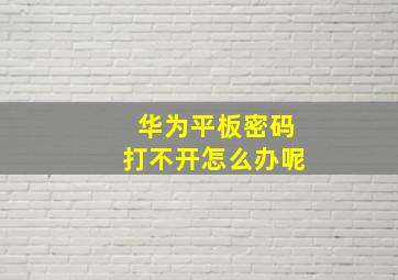 华为平板密码打不开怎么办呢