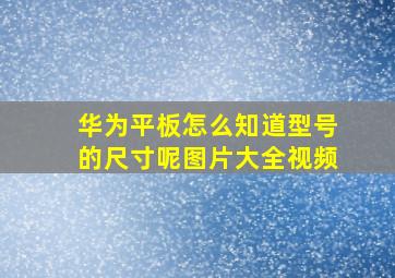 华为平板怎么知道型号的尺寸呢图片大全视频