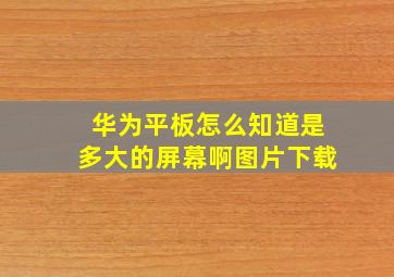 华为平板怎么知道是多大的屏幕啊图片下载