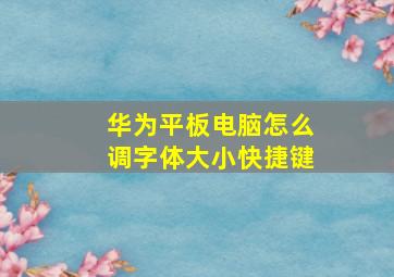 华为平板电脑怎么调字体大小快捷键