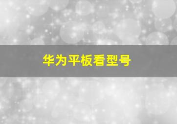 华为平板看型号