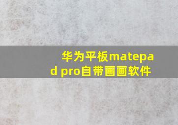 华为平板matepad pro自带画画软件