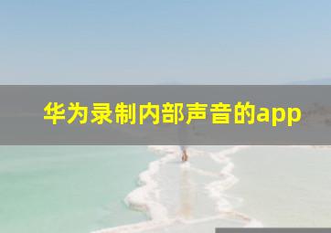 华为录制内部声音的app